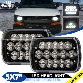 COLIGHT Pair For Chevy Express Cargo Van 1500 2500 3500 7x6 5x7 LED Headlights Hi/Lo DOT