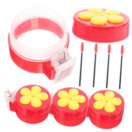 Kisangel 4 Sets Bird Feeder Bird House Feeder Suet Feeders Gazebo Pole Outside Cage Pigeon Feeder Freezer Hangers Pet Pond Pantry Outdoors Birds Airtight Finch Catch Platform Plastic