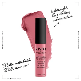 NYX Professional Makeup, Soft Matte Lip Cream, Labial Mate, Tono Istanbul, 8ml