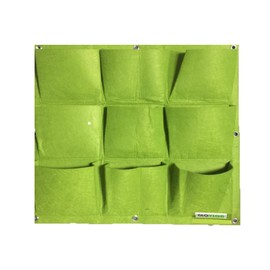 Glovion® Garden Green Planter Wall-Mounted Planting Pouch Grow Bag for Indoor & Outdoor Use (9 Pockets)