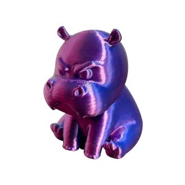 WIizyzfhy - Figura de hipopótamo enojado con estampado en 3D, bonito hipopótamo pigmeo, estatua de animal PLA para sala de estar, oficina, estantería de día festivo y decoración de temporada (morado)