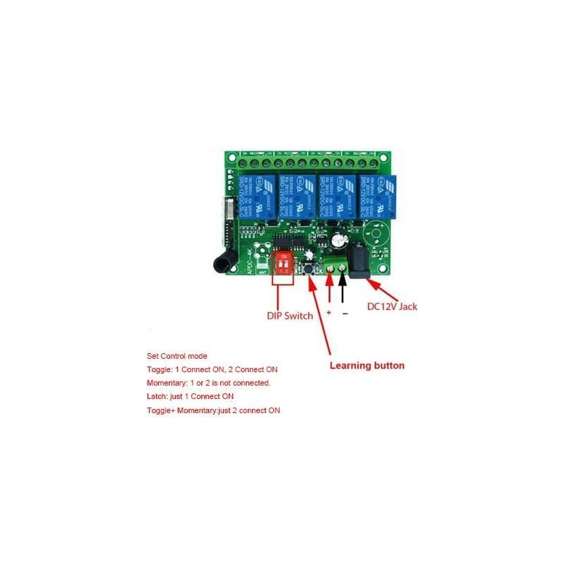 4 Channel DC12V 24V 433MHz 200M Range Wireless Remote Control