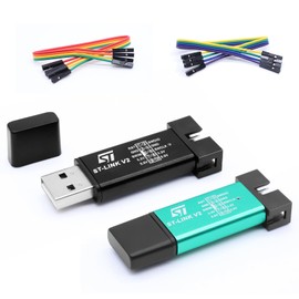 APKLVSR ST-Link V2 Emulator Downloader Programmer, ST-Link V2 Mini Debugger Programming Emulator Downloader for ST-M8 STM-32 with Dupont Wires (Pack of 2)