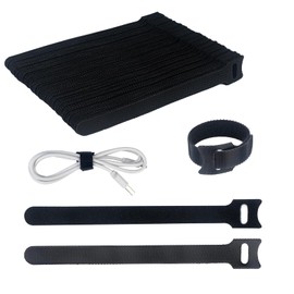 SUTOUG 60PCS 6 Inch Reusable Cable Ties Black, Adjustable Cable Straps, Cable Tie Management, Cable Tidy for Desktop Charging Cables, Home and Office
