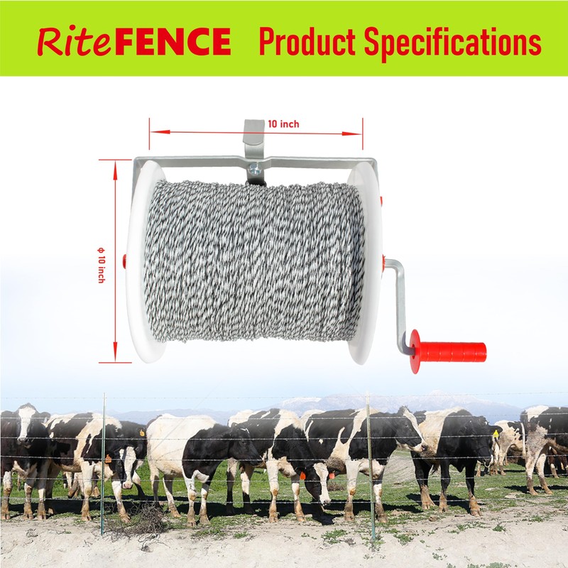 RiteFENCE 1 Pack 3:1 Geared Electric Fencing Maxi Reel with