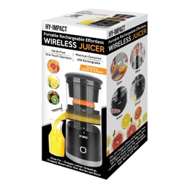 Wireless Citrus Juicer Rechargeable Machine USB Automatic Orange Lime Lemon Grapefruit Squeezer Easy to Clean Portable Maximum Extraction Indoor Outdoor
