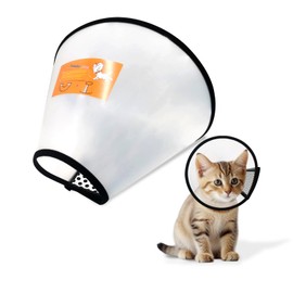 Pet Recovery Collars & Cones for Dogs and Cats After Surgery Adjustable Animal Neck Cone Surgical Elizabeth E-Collar Prevent Biting (White, Neck Circumference 18-22cm, Depth 13cm)
