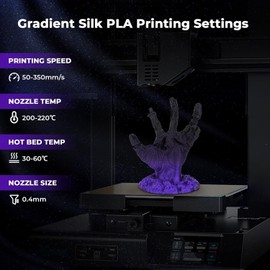 AMOLEN PLA 3D Printer Filament, Silk Shiny Black Purple PLA Filament 1.75mm, Color Change 3D Printing Filament for Most FDM 3D Printer, 1kg Spool(2.2lbs)