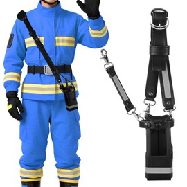 abcGoodefg Leather Firefighter Radio Strap and Holder, Reflective Leather Radio Holster Set with Anti-sway Strap, Cord Keepers Compatible with Motorola APX 6000/6000XE/8000/8000XE