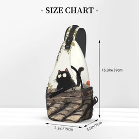 DADABULIU Body Bag, Black Cat, Crossbody Bag, Shoulder Bag, Women's, Men's, Large Capacity, Lightweight, Waterproof, Commuting to Work, Hiking, Travel, School, black01