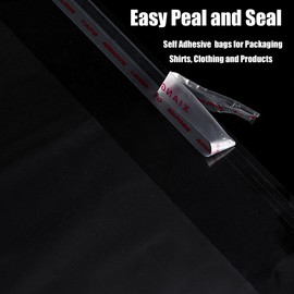 Clear Cellophane Bags, 23 x 30 cm, Self-Seal, Pack of 100 Clear Bags for Clothing, Ideal for Packaging, Shipping, and Protecting