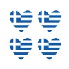 Set of 4 x Greece Flag Heart Iron on Transfer