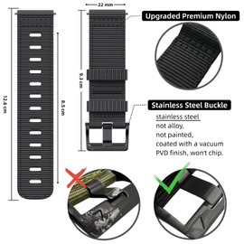 EKINGEEK for Garmin Instinct/Instinct 2 Band, Soft Nylon Replacement Watch Strap Compatible with Garmin Instinct Tactical/Tide/Esports/Instinct Solar (Khaki (Silver Buckle))