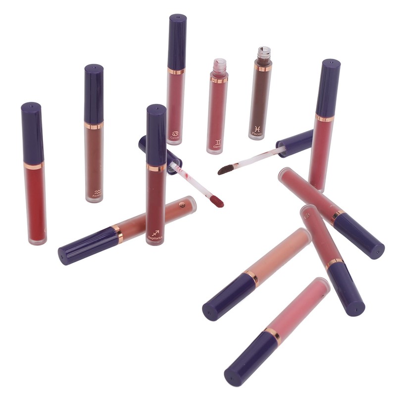 12 Colors Matte Liquid Lipstick Set Long Lasting Waterproof Non