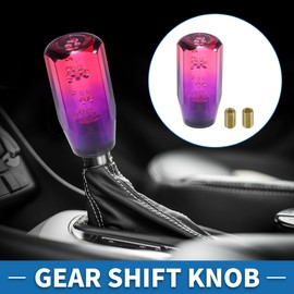 A ABSOPRO Universal Shift Knob 10cm Stick Shifter Lever Knob with 2 Adapter for Automatic and Manual Vehicle Acrylic Pink Purple