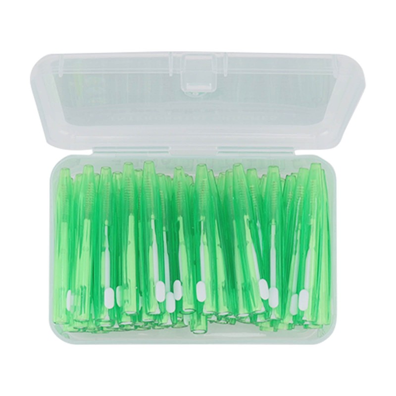 60Pcs Interdental Brush Practical Slim Braces Cleaner with PP Handle