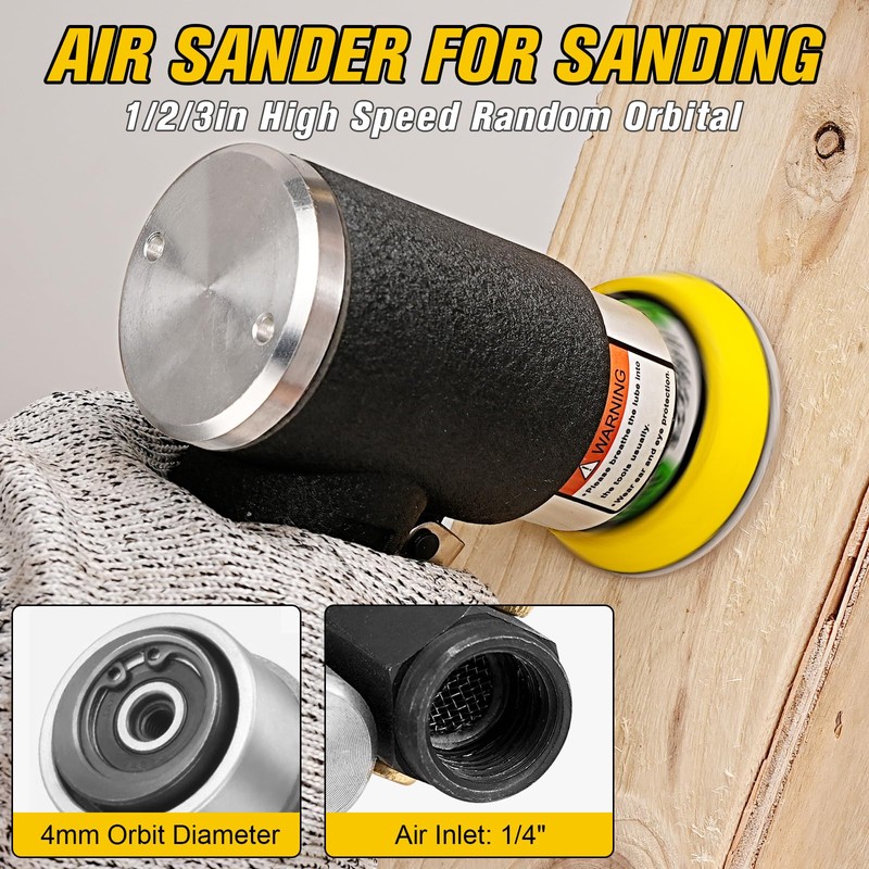 Mini Orbital Air Sander 2inch 3inch Disc Pad Power Dual