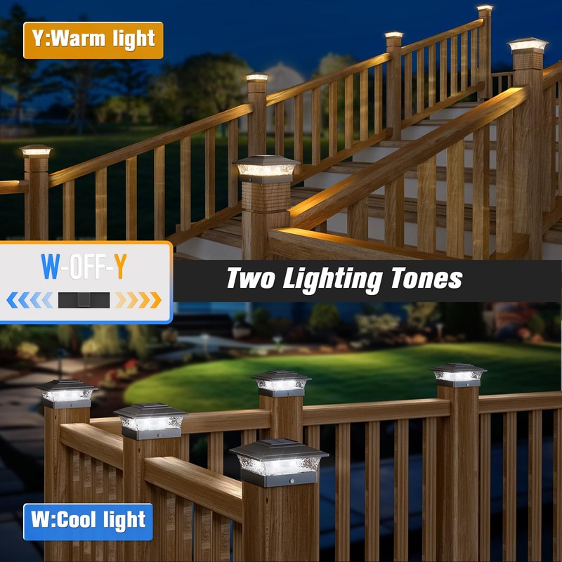 Solar Post Cap Lights Outdoor 12pack, Waterproof Fence Post Lights