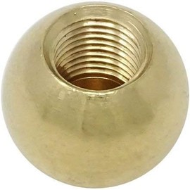 Brass Ball Diameter 20 mm with M10 x 1 Fine Thread DIN 13-5 Blind Thread - 1 Piece - Raw Brass Turned Part Threaded Ball