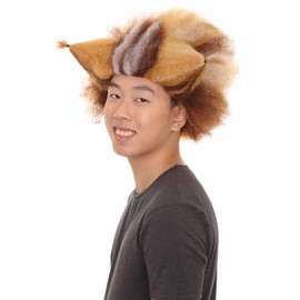 HPO Unisex Musical Brown & White Cats Wig, Premium Breathable Capless Cap