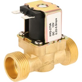 Tyenaza 1/2 Inch Solenoid Valve DC 12 V Electronic Brass Water Valve Normally Closed Solenoid Water Valve Direct Controlled Valve for Water Control