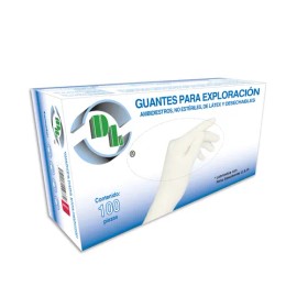 100 Guantes Látex No Estéril Para Examen Médico Talla Chico Color Blanco Talla S