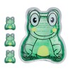 Relaxdays Children's Cooling Pads, Set of 4, Cold Warm Compress, Frog, H x W: 11 x 9 cm, Cooling Pad Gel, Mini Cool Pack, Green