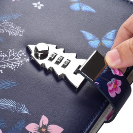 ARRLSDB A5 Creative Password Lock Diary, PU Leather Journal with Combination Lock Password Notebook Locking Personal Diary (Style 10)