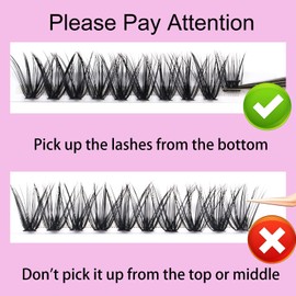 Lash Clusters Extensions D Curl 40D DIY Eyelash Extension Natural Look 3D Effect Long DIY Individual Lash Extensions Black False Eyelashes 120pcs (40D-0.07D, 15mm)