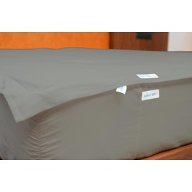 RAJVEER TEXTILE Zipper Fitted Sheet (Includes 1 Fitted Base & 2 Zip-On Sheets) - Upto 15” Inch Deep Pockets King Size Easy to Change, Sateen Cotton 600 TC Zip-On Fitted Sheet – Light Grey