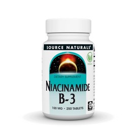 Source Naturals Niacinamide B-3, Dietary Supplement - 100 mg- 250 Tablets