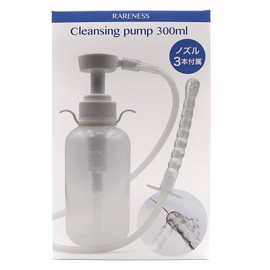 RARENESS Cleansing Pump, 10.1 fl oz (300 ml) (1 60 cm tube, 3 replacement heads, storage drawstring bag), Multi-purpose cleaning device, manual pump type, delicate zone care