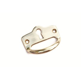 Furniture Lock Keyhole Cover Plate 1-7/8" Wide - Cabinet Lock Keyhole Cover for Antique Mission Locks with Pull - Slant Top Desk Pull - Finger Pull Antique Desk Pull Solid Brass