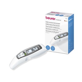 Beurer FT65 Termómetro Digital Multifunción 6 en 1 (Frente, oído, objetos, líquidos, ambiente), Medición sin contacto, Alarma de Fiebre LED, 10 Memorias, Preciso y Rápido