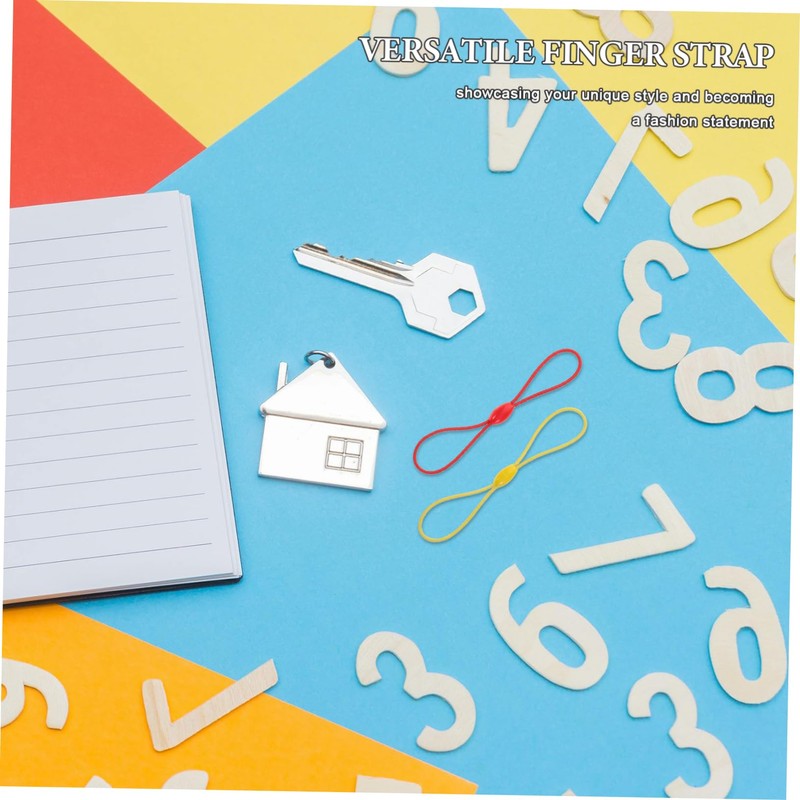 SHOWERORO 100pcs Elastic Phone Lanyard with Finger Ring Strap Shape