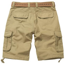 GSGGIG Mens Cargo Shorts Relaxed Fit Camo Casual Shorts Multi-Pocket Work Shorts with Pockets 11" Inseam 8062 Khaki 34