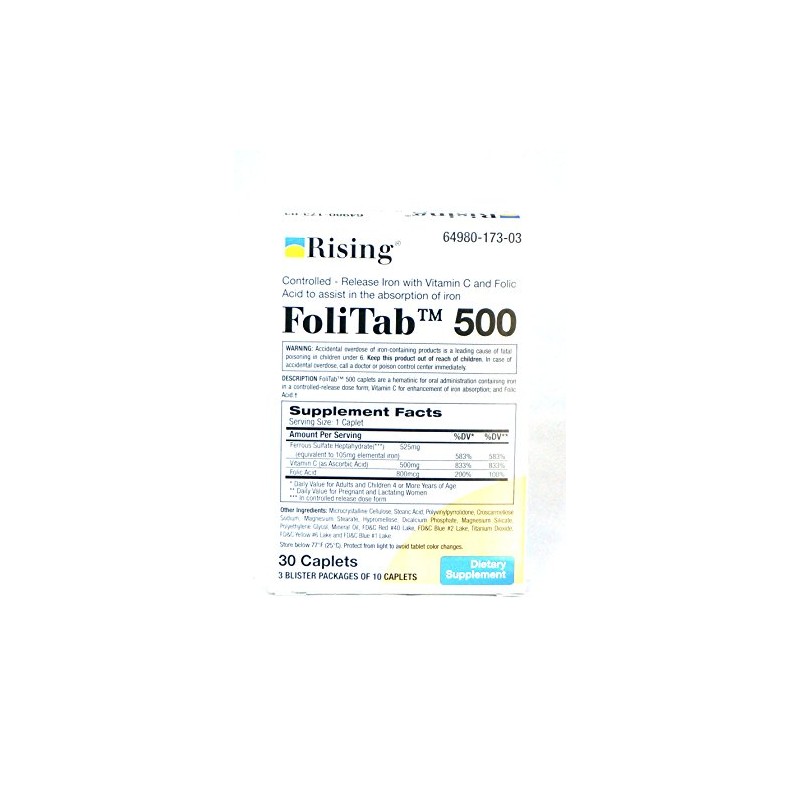 FoliTab 500 Controlled-Released Iron with VIT. C and Folic Acid,