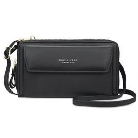 FORRICA Multi-functional Smartphone Pouch, Women's Wallet, Popular, Shoulder Bag, Crossbody Bag, Mini Crossbody Bag, Smartphone Pochet, Large Capacity Wallet, Black B