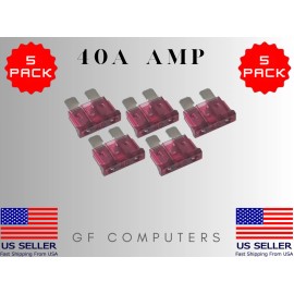 5 Pack 40A ATC/ATO Blade Fuses – Standard Automotive Car Truck RV Marine Fuse