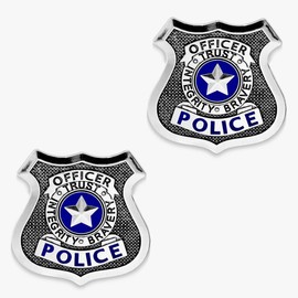BLPRKOT Pack of 2 Police Brand Police Badge Toy Badge Party Fashion Badge Clothing Accessories Police Badge Badge Carnival Party Carnival Theme Party Props