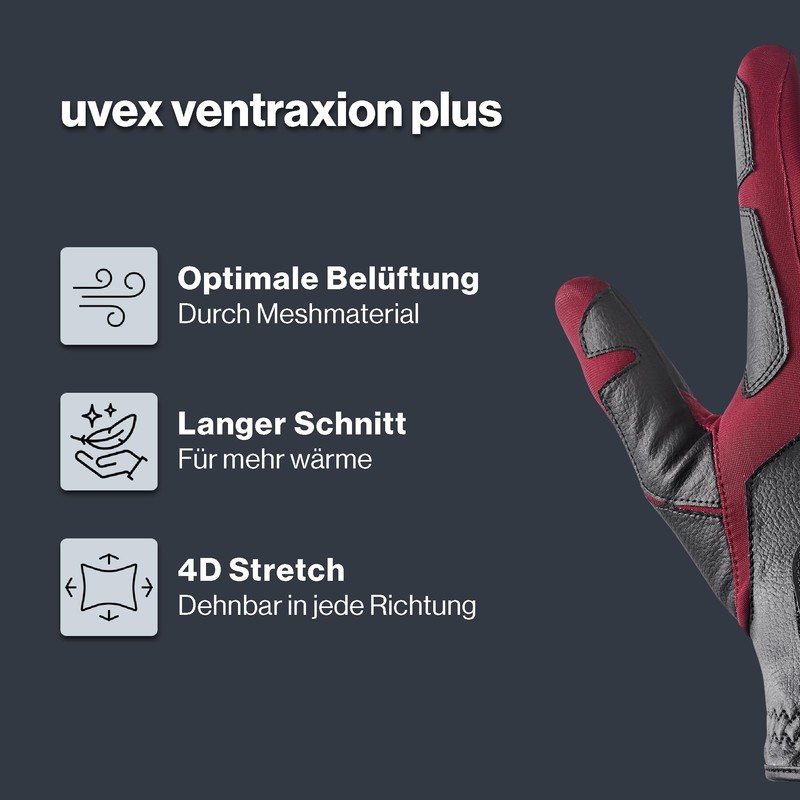 Uvex ventraxion Plus - Flexible Riding Gloves for Men and