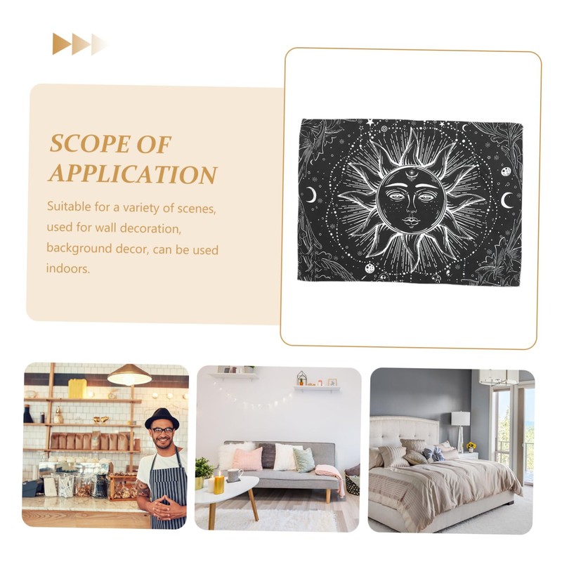 Ciieeo Simple Sun Pattern Wall Tapestry Hanging Decor for Living