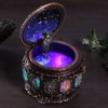 Vintage Music Box with 12 Constellations Rotating Goddess Twinkling LED
