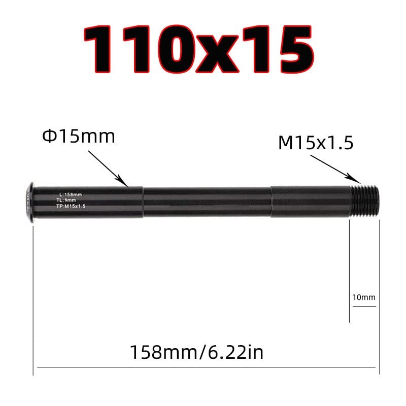 Nikou Thru Axle - 110x15mm/4.3x0.6in High Strength Quick Release Bicycle