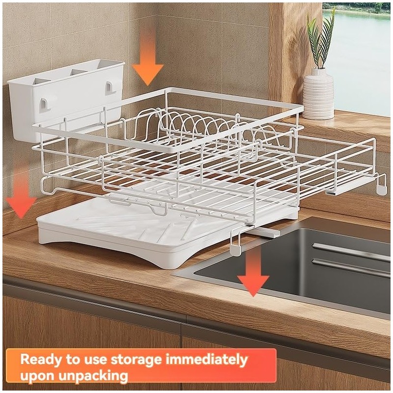 Fitzkor Dish Drying Rack Expandable Dish drainers for Kitchen Counter,Over