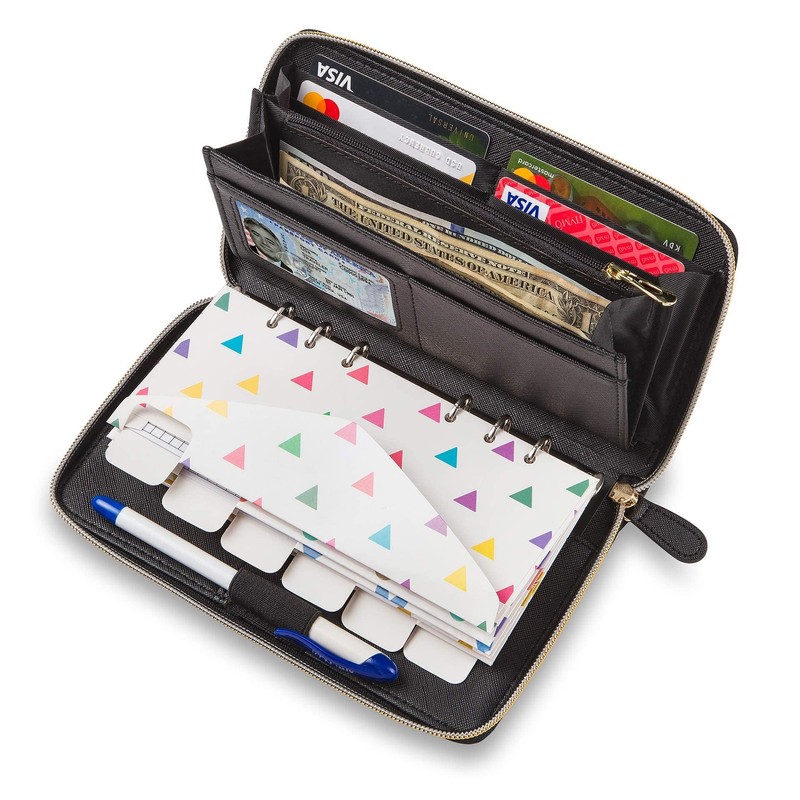 All-in-One Wallet with 12 Tabbed Envelopes, Monthly Budget Cards and