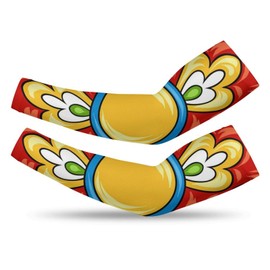 Xmkltbz 1 Pair Cooling Arm Sleeves, Unisex Warmer Spandex Sports Cover Uv Sun Protection for Cycling Golf Running S Print Mexican Ceramic Tile Ethnic Folk Ornament