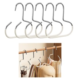 Pack of 5 Belt Ring Belt Holder, Wardrobe Organiser for Belts, Scarves, Ties and Handbags