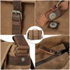 Vintage Genuine Leather Waxed Canvas Briefcase Large Satchel Shoulder Bag
