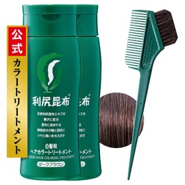 Sastty Hair Color Treatment for Gray Hair (Dark Brown), 7.1 oz (200 g) x 2 Bottles (For Color Care, Includes Horse Hair Brush & Comb)